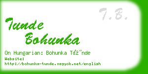 tunde bohunka business card